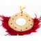 Miroir avec plumes rouges